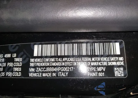 2017 Jeep Renegade Altitude 4X4 z USA, uszkodzony, nr VIN ZACCJBBB4HPG06217